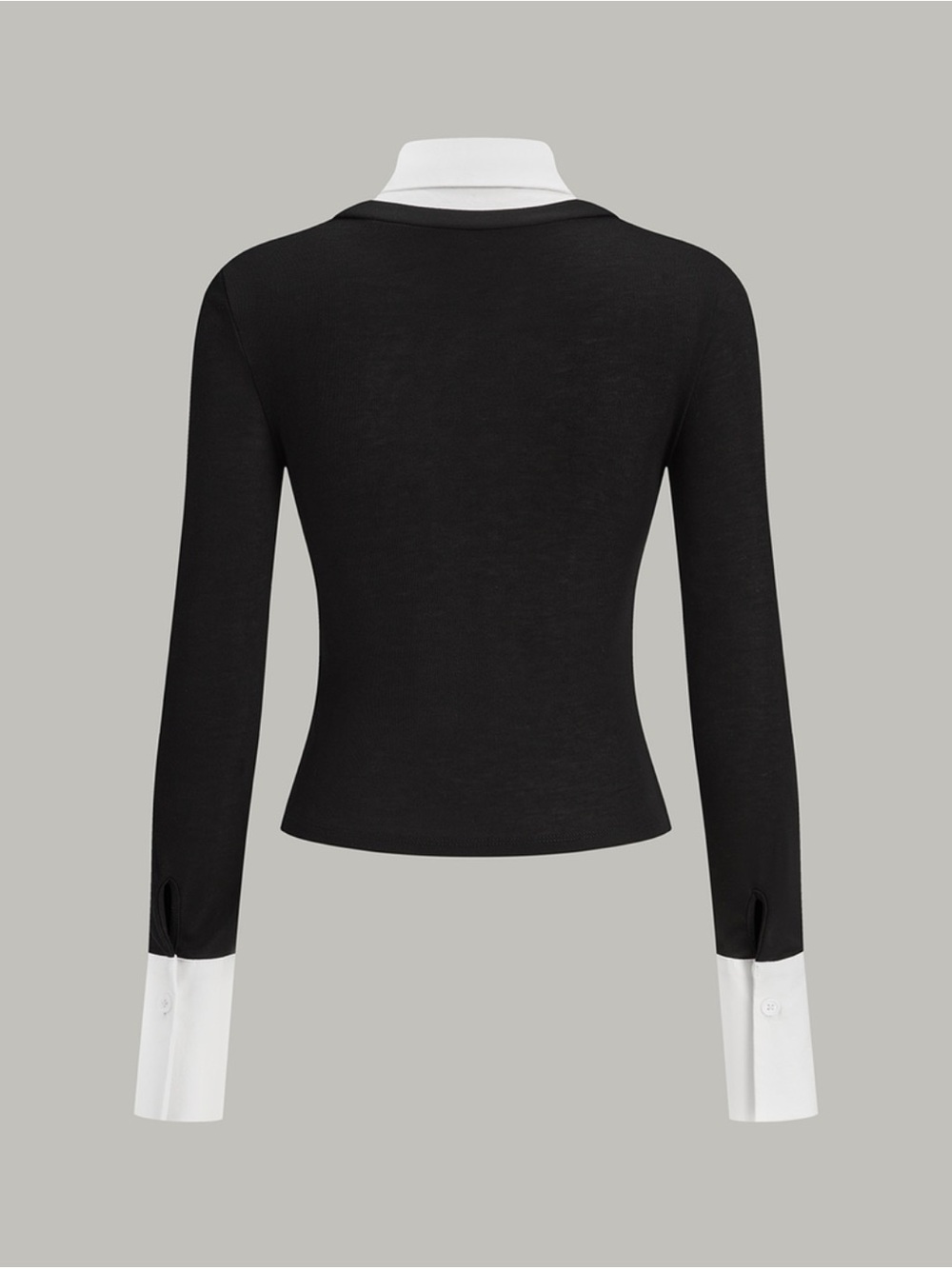 Commense 2 in 1 Contrast Collar and Cuff Skirt - Picture 4 of 7